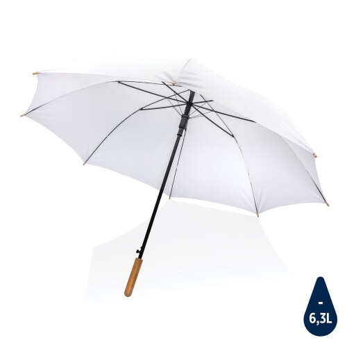 Bambusowy parasol automatyczny 27" Impact AWARE rPET biały P850.663 