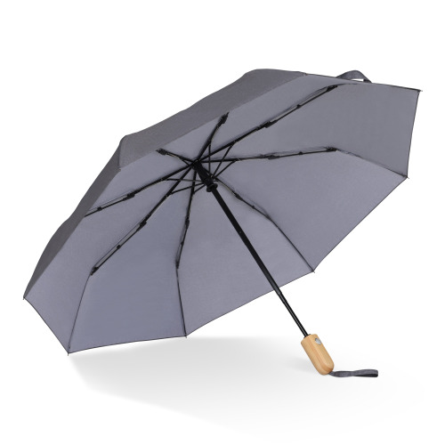 Składany parasol 21” z plastiku z recyklingu automatycznie otwierany Szary LT97112-N0061 (2)