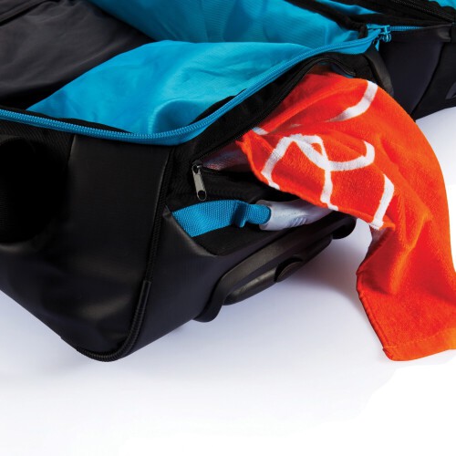 Duża torba sportowa, podróżna na kółkach niebieski, czarny P750.005 (7)