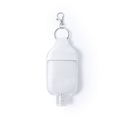 Brelok do kluczy, etui na pojemnik z żelem antybakteryjnym (nie dołączono) Biały V0962-02 (1)