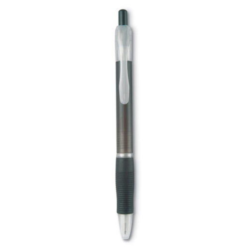 Długopis z gumowym uchwytem przezroczysty szary KC6217-27 