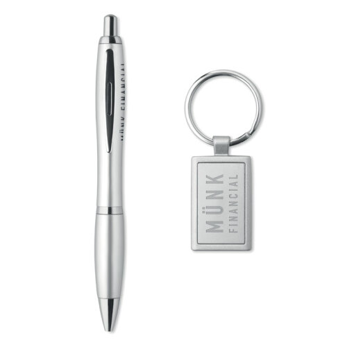 Długopis z breloczkiem srebrny mat KC7149-16 (2)