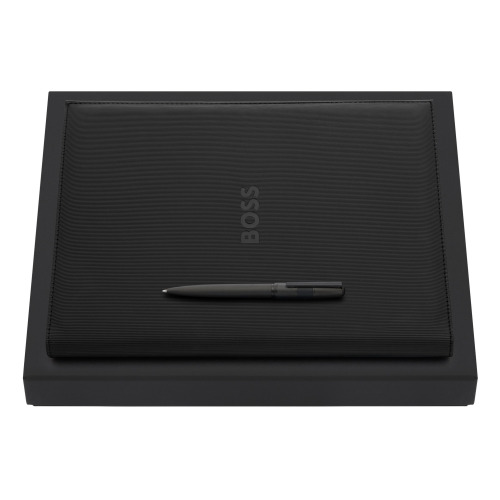 Zestaw upominkowy Hugo Boss teczka i długopis HDF409A + HSQ4834A Czarny HPBF483A 