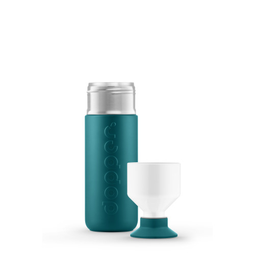 Butelka termiczna ze słomką Dopper Insulated (580 ml) - Blazing Black x Flip Straw - Black Green Lagoon DOB5326 (1)