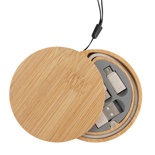 Kabel 4w1 w drewnianej obudowie, LH-ZM01 Beżowy EG059313 (4)