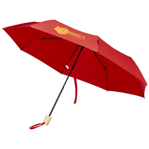 Składany wiatroodporny parasol 51 cm z PET z recyklingu Birgit Czerwony 10914521 (1)