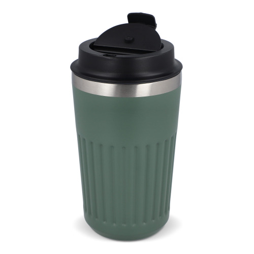 Termos na kawę ze stali nierdzewnej pochodzącej z recyklingu, 400 ml Oliwkowa zieleń LT98698-N0043 (5)