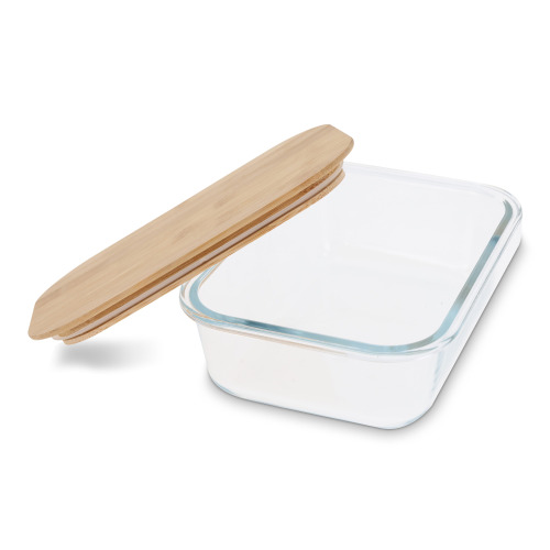 Szklany lunchbox z bambusową pokrywką Transparentny LT90457-N0004 (2)