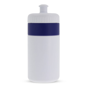 Bidon Sportowy Z Obwódka 500ml Biały / ciemnoniebieski