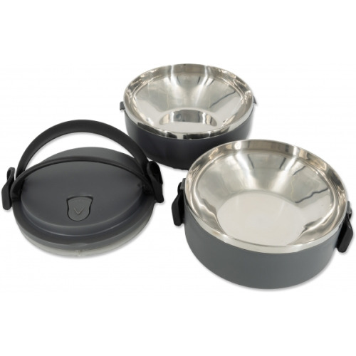 Lunch box ze stali nierdzewnej HOME Ciemnoszary 093177 