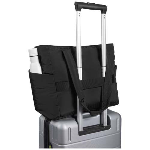 Puffer torba na zakupy z certyfikatem GRS z recyklingu na laptopa o przekątnej 15,6 cala, 18 l  Czarny 13011690 (3)