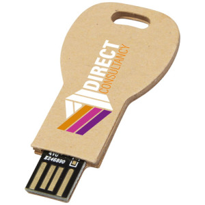 Pendrive wyposażony w interfejs USB 2.0 w kształcie klucza z papieru z recyklingu