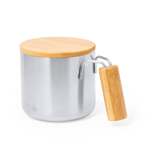 Kubek termiczny 330 ml ze stali nierdzewnej z recyklingu Srebrny V1316-32 (1)