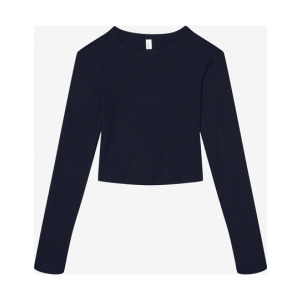 Crop Top Damski Dopasowany Bawełna Strecz