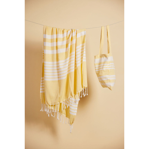Bawełniana torba ELLA HAMAM, żółty Żółty 5018472- (1)