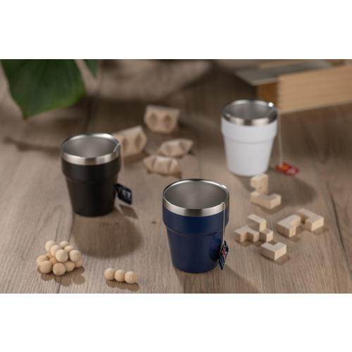 Kubek z recyklingowanej stali nierdzewnej MAKEL 300 ml Granatowy 16404-06 (3)