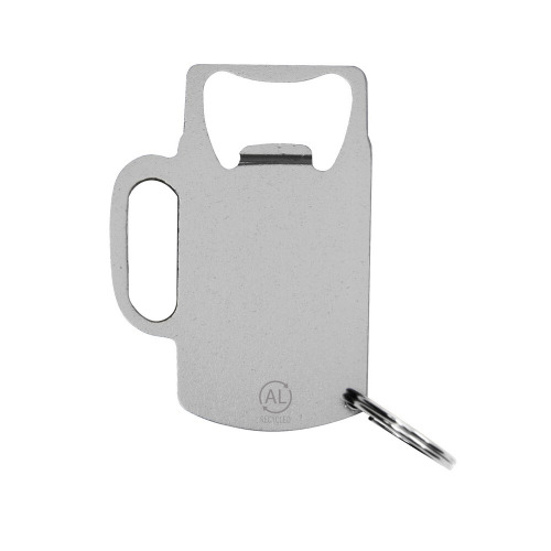 Brelok do kluczy, otwieracz do butelek z aluminium z recyklingu Srebrny VA701-32 (1)