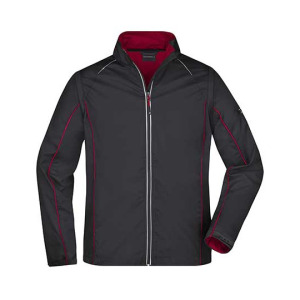 Kurtka Męska Softshell 2w1 Wodoodporna - Black & Red