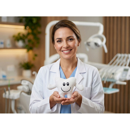 Pluszowy ząbek | Vilus Biały HE860-02 (2)