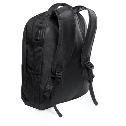 Plecak, przegroda na laptopa i tablet, gniazdo USB do ładowania telefonów czarny V0513-03 (1)