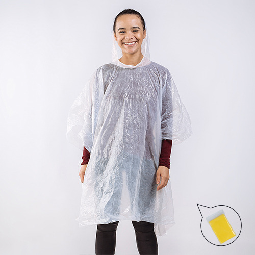 Poncho przeciwdeszczowe z kapturem / SOS Rain Czerwony IP30057652 (1)