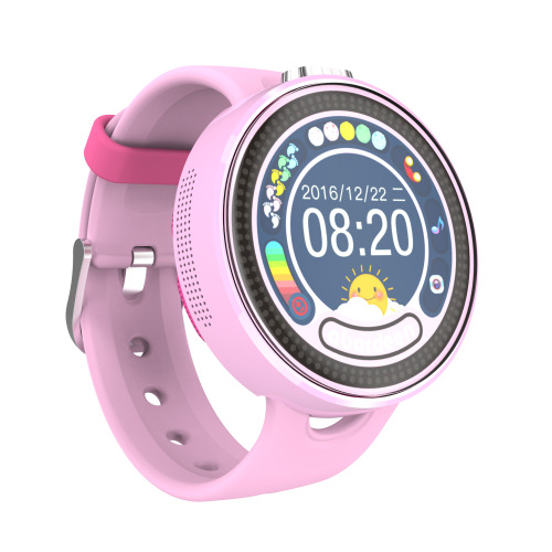 Okrągły smartwatch dziecięcy z GPS Różowy EG 025711 