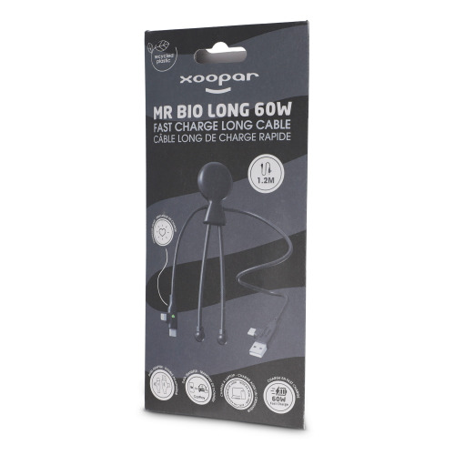 Xoopar Mr. Bio Long 60 W PD kabel do ładowania 1.2 metra Czarny LT41024-N0002 (1)