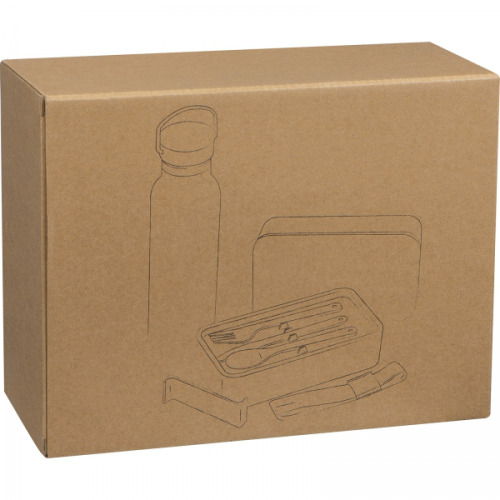 Zestaw lunch box ze sztućcami i butelka termiczna 500 ml STEPHAN Czarny 6246403 (4)