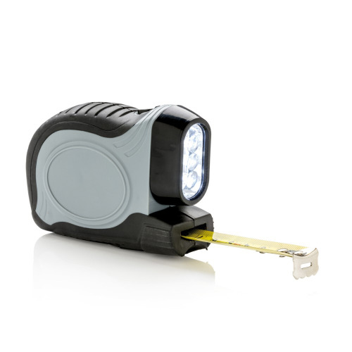 Miara 5m, latarka LED Szary, czarny P113.271 