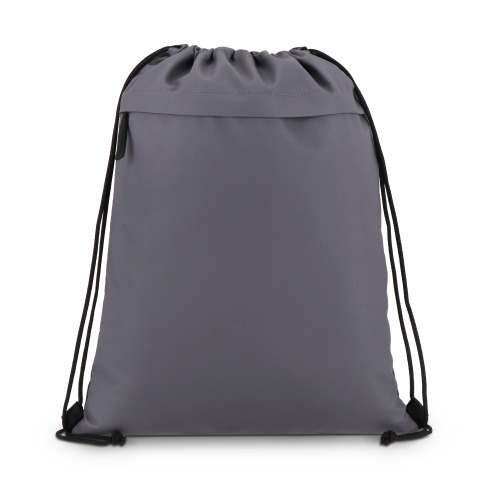 Torba ze sznurkiem z powlekanego PU R-PET 600D, wymiary 33 x 42 cm Szary LT91394-N0061 (2)