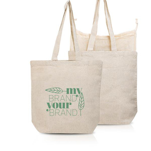 Torba z bawełny z recyklingu 190g z workiem / Marette Granatowy IP31115465 (4)