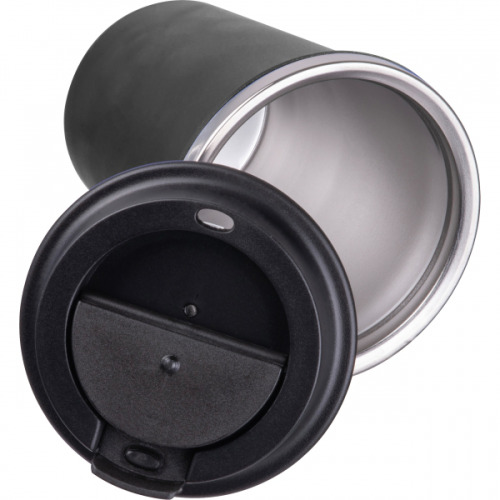 Kubek termiczny 350 ml z powłoką z recyklingu METODY Czarny 8496203 (2)