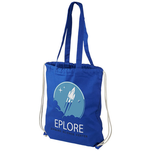 Plecak Eliza wykonany z bawełny o gramaturze 240 g/m² ze sznurkiem ściągającym Błękit królewski 12027602 (1)