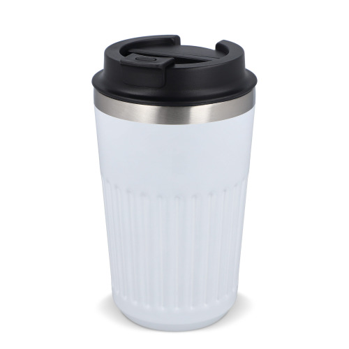 Termos na kawę ze stali nierdzewnej pochodzącej z recyklingu, 400 ml Biały LT98698-N0001 