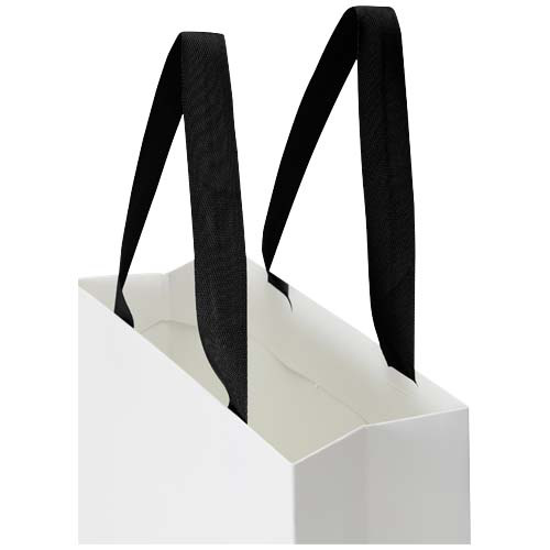 Torba papierowa Smartfold 210 g/m² z uchwytami ze wstążki i matowym laminowaniem – 24 x 10 x 32 cm Czarny 1ZM01790 (3)