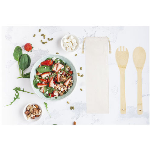 Endiv bambusowa łyżka i widelec do sałatki Natural 11326906 (4)