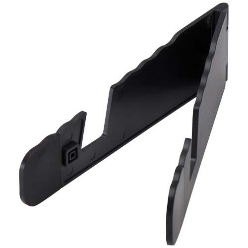 Buna składany stojak na tablet i telefon wykonany z tworzyw sztucznych pochodzących z recyklingu Czarny 10460790 (3)
