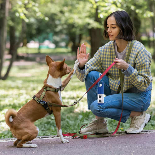 Zasobnik z woreczkami na psie odchody, żel do rąk 30 ml Czarny VA305-03 (1)
