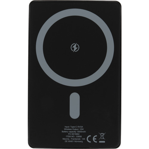 Power bank 5000 mAh z ładowarką indukcyjną Magsafe DONETSK Czarny 395803 (8)