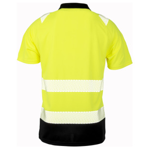 Koszulka Polo Męska Odblaskowa - Fluorescent Orange & Black