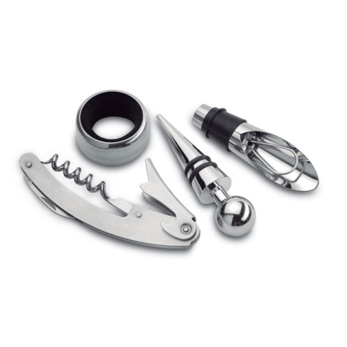 Kpl 4 akcesoriów do wina Srebrny mat MO7843-16 (1)