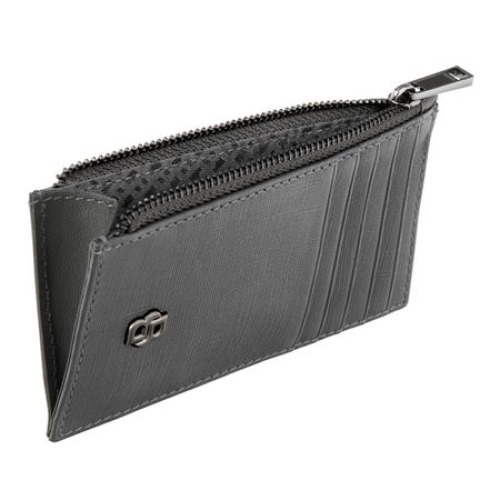 Portfel na karty z zamkiem Double B Saffiano Black Szary HLK526H (4)