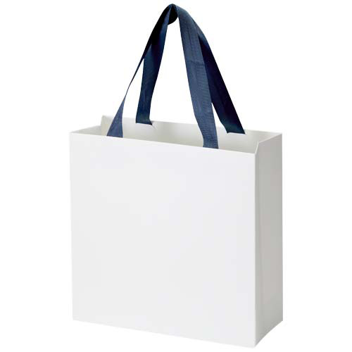 Torba papierowa Smartfold 210 g/m² z uchwytami ze wstążki i matowym laminowaniem – 24 x 10 x 24 cm Niebieski 1ZM01652 (2)