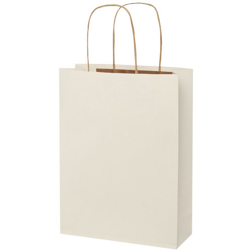 Torba papierowa z odpadów rolniczych ze skręcanymi uchwytami – 24 x 9 x 32 cm Złamana biel 1ZM00201 (3)
