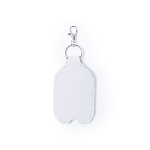 Brelok do kluczy, etui na pojemnik z żelem antybakteryjnym (nie dołączono) Biały V0962-02 (3)