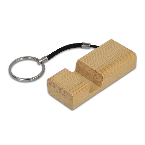 Bambusowy brelok z uchwytem na telefon Naturalny LT99719-N0094 