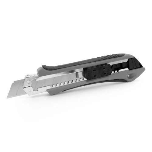Nóż do tapet z mechanizmem zabezpieczającym, zapasowe ostrza w komplecie szary V7237-19 