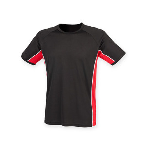 T-shirt Sportowy Męski Raglan Odprowadzajacy Wilgoc - Black & Red