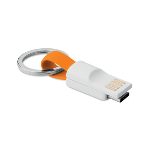 Brelok USB/USBtypC pomarańczowy MO9171-10 