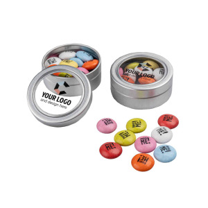 Czekoladowe lentilki z nadrukiem Puszka Brand Me! Tin